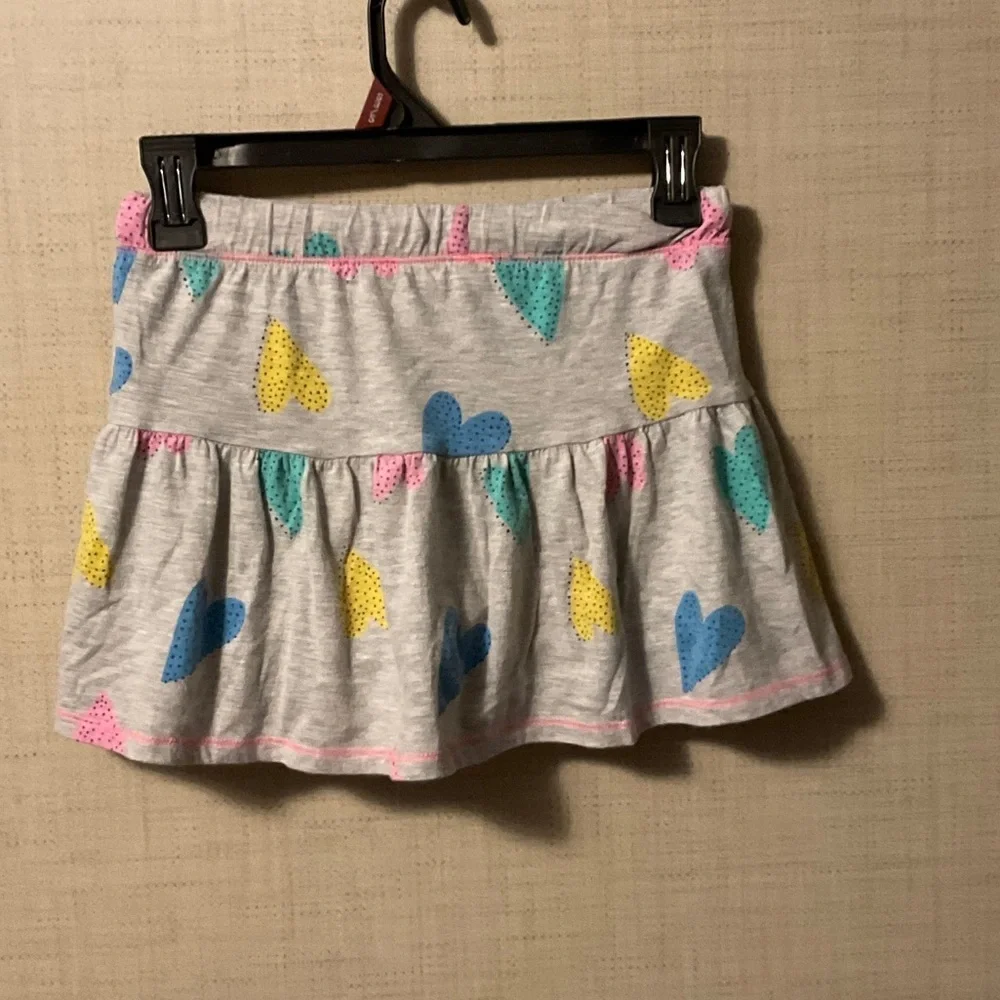Cat & Jack Gray Skort with Colorful Hearts